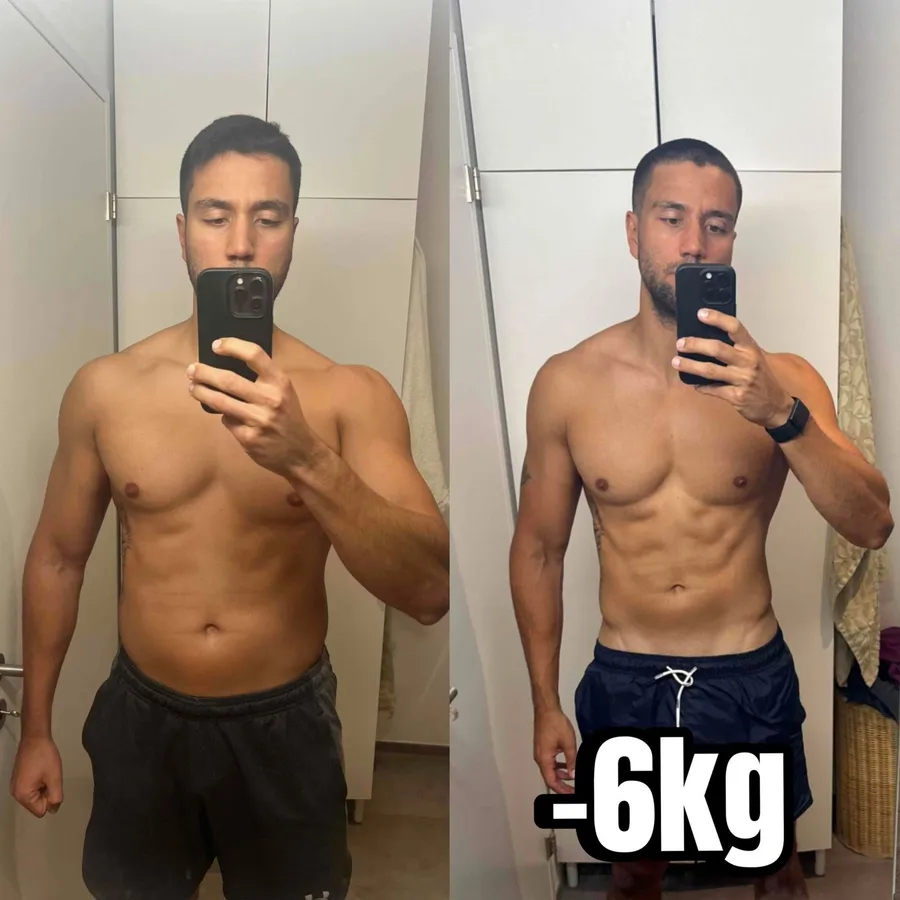 Vorher-Nachher Transformation, 6 Kilogramm abgenommen
