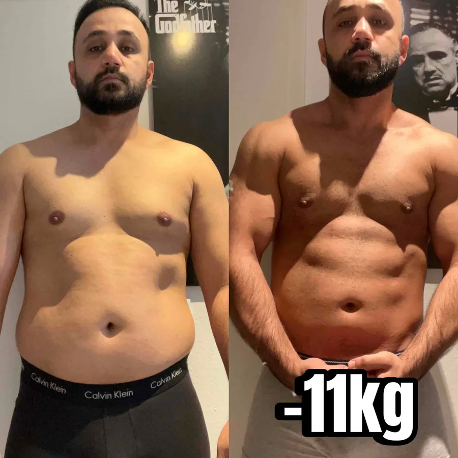 Vorher-Nachher Transformation, 11 Kilogramm abgenommen