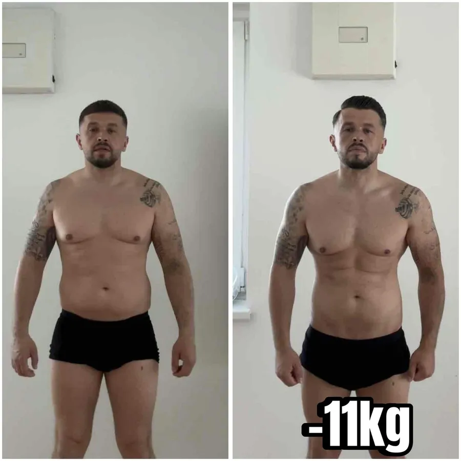 Vorher-Nachher Transformation, 11 Kilogramm abgenommen
