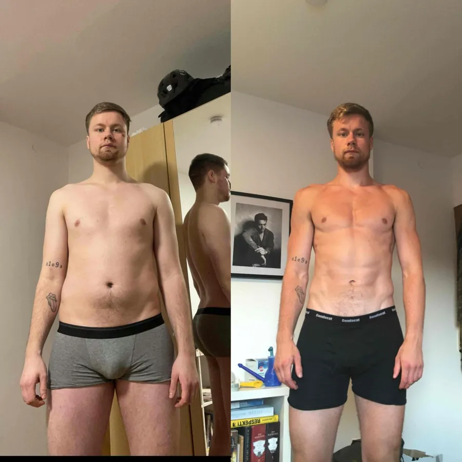 Vorher-Nachher Transformation, schlanker und definierter